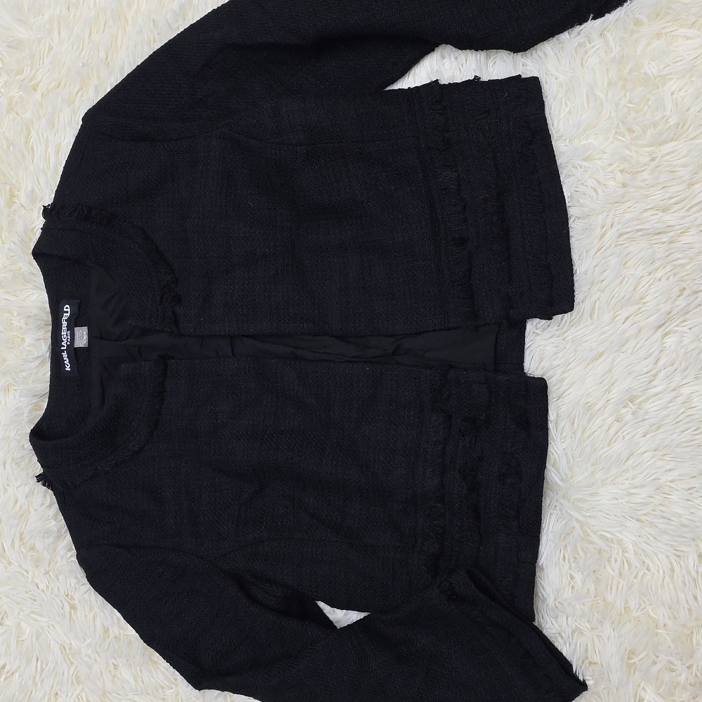 Karl Lagerfeld Black Tweed Jacket